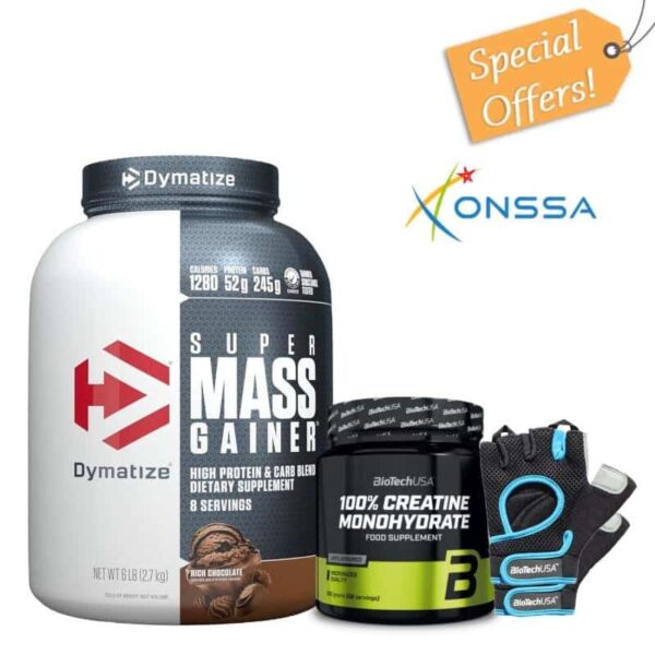 PACK SUPER MASS GAINER 2.7KG – BIOTECH CREATINE MONOHYDRATE – GANTS BIOTECH