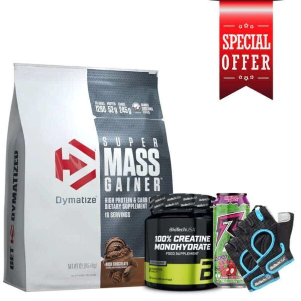PACK SUPER MASS GAINER 5.5KG – CREATINE BIOTECH USA – ENERGY DRINK – GANTS GIFTS