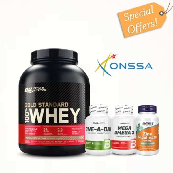 PACK WHEY GOLD – ESSENTIALS MULTIVITAMINES OMEGA3 ZINC